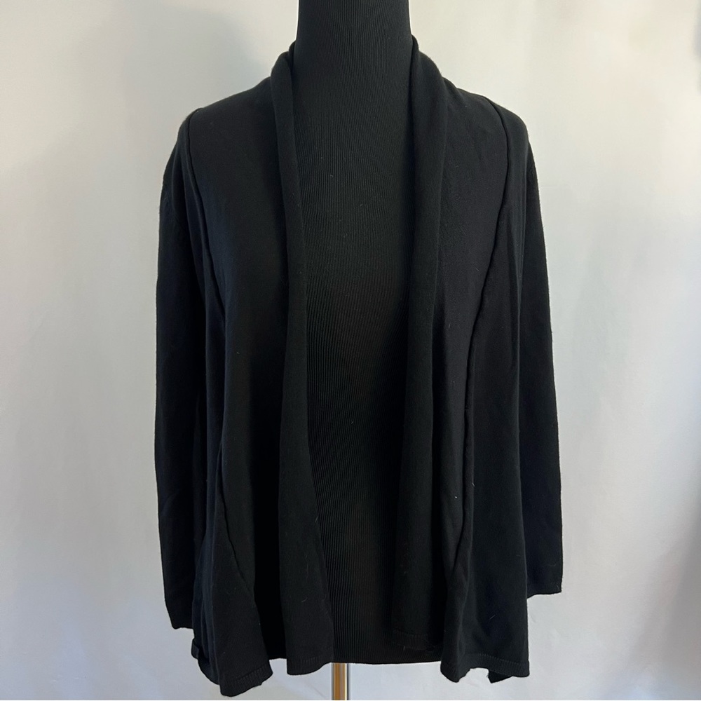 ZARA Knit Sweater Open Front Lightweight Cardigan Size M Medium Black - Picture 1 of 2